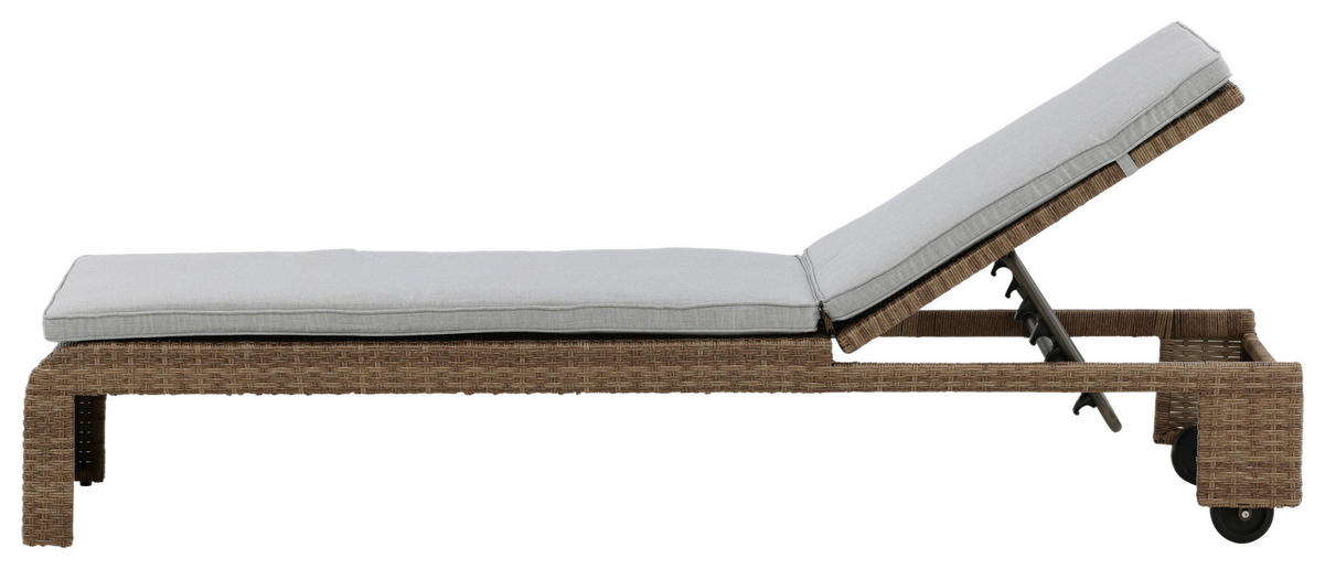 SONNENLIEGE 60/32/196 cm  - Sandfarben/Hellbraun, KONVENTIONELL, Kunststoff/Textil (60/32/196cm) - Gardenson