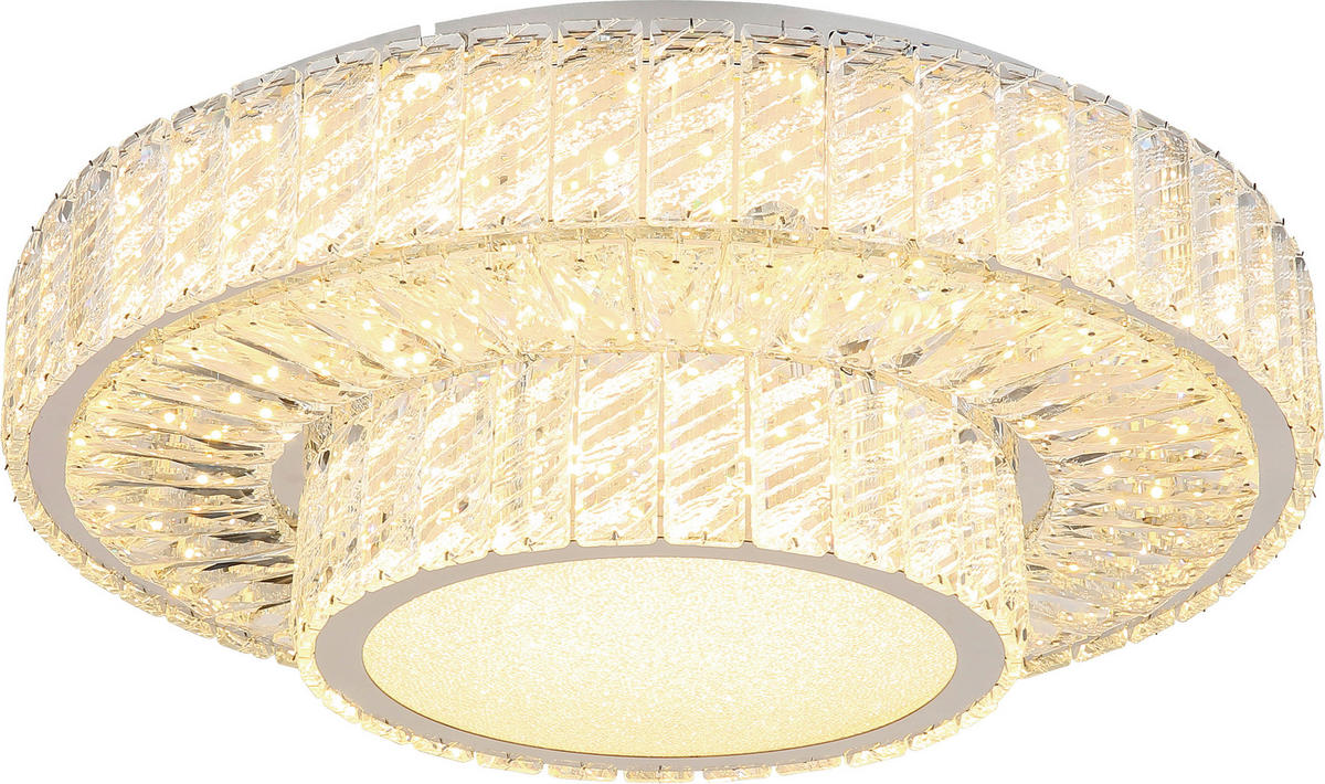 LED PLAFONJERA - boja hroma, Osnovno, staklo/metal (50/17,3cm) - Glandor