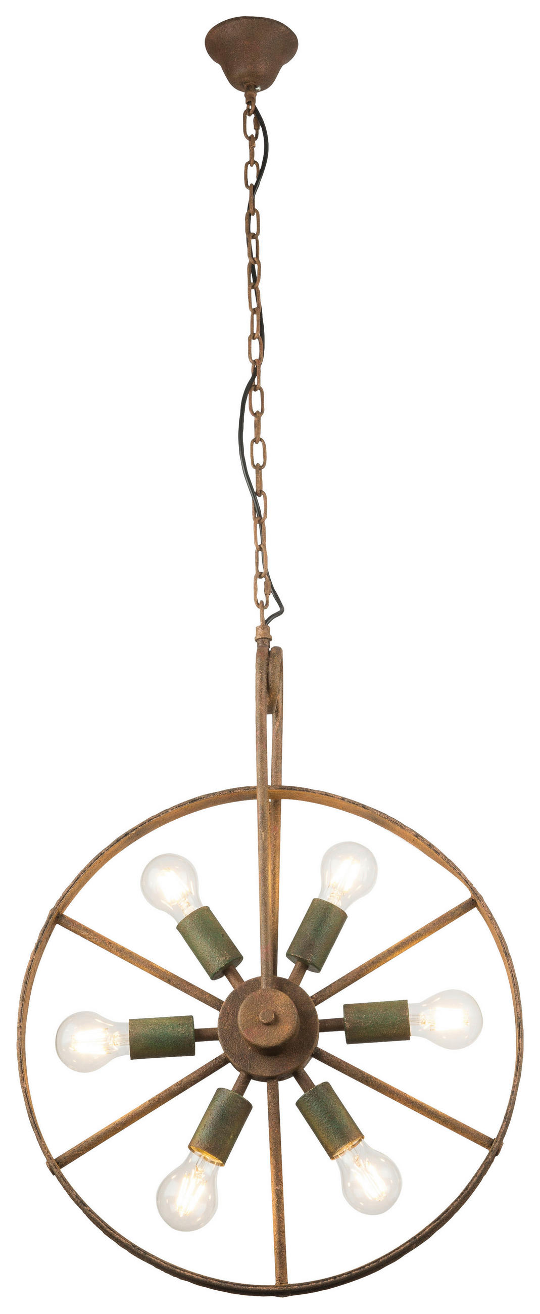 HÄNGELEUCHTE 50/133 cm   - Rostfarben/Grün, ROMANTIK / LANDHAUS, Metall (50/133cm) - Globo