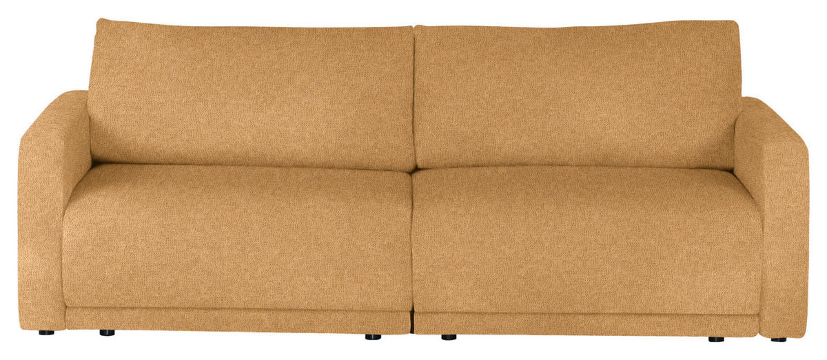 2,5-SITZER Flachgewebe Currygelb  - Currygelb/Schwarz, Design, Kunststoff/Textil (240/70/125cm) - Livetastic