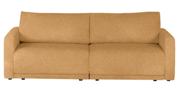 2,5-SITZER in Flachgewebe Currygelb  - Currygelb/Schwarz, Design, Kunststoff/Textil (240/70/125cm) - Xora