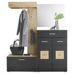 GARDEROBE 160/195/38 cm  - Schwarz/Eiche Artisan, KONVENTIONELL, Holzwerkstoff (160/195/38cm) - Xora