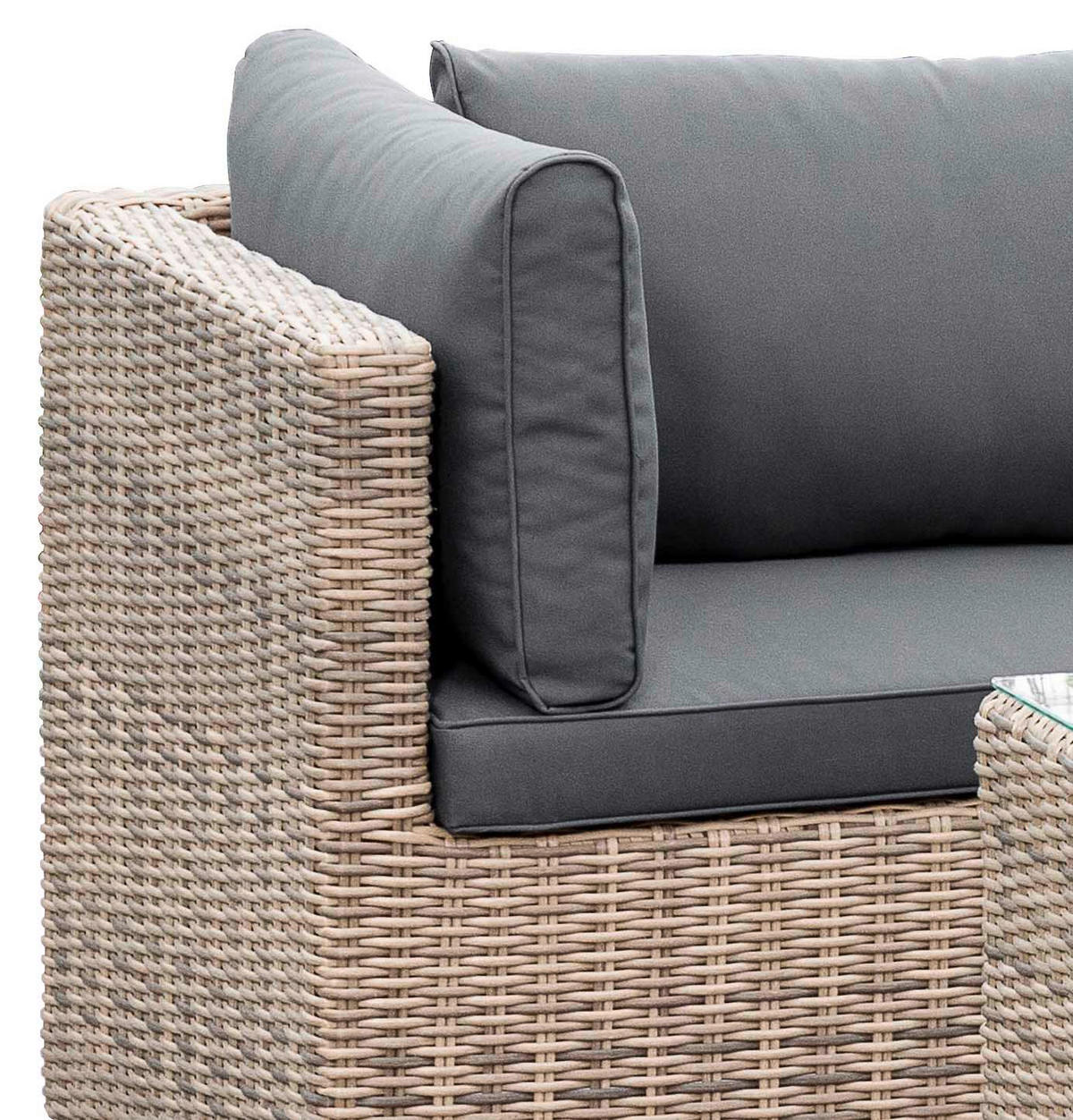 LOUNGEGARNITUR 12-teilig   88/65/68 cm Aluminium  - Dunkelgrau/Grau, KONVENTIONELL, Glas/Kunststoff (88/65/68cm) - Gardenson