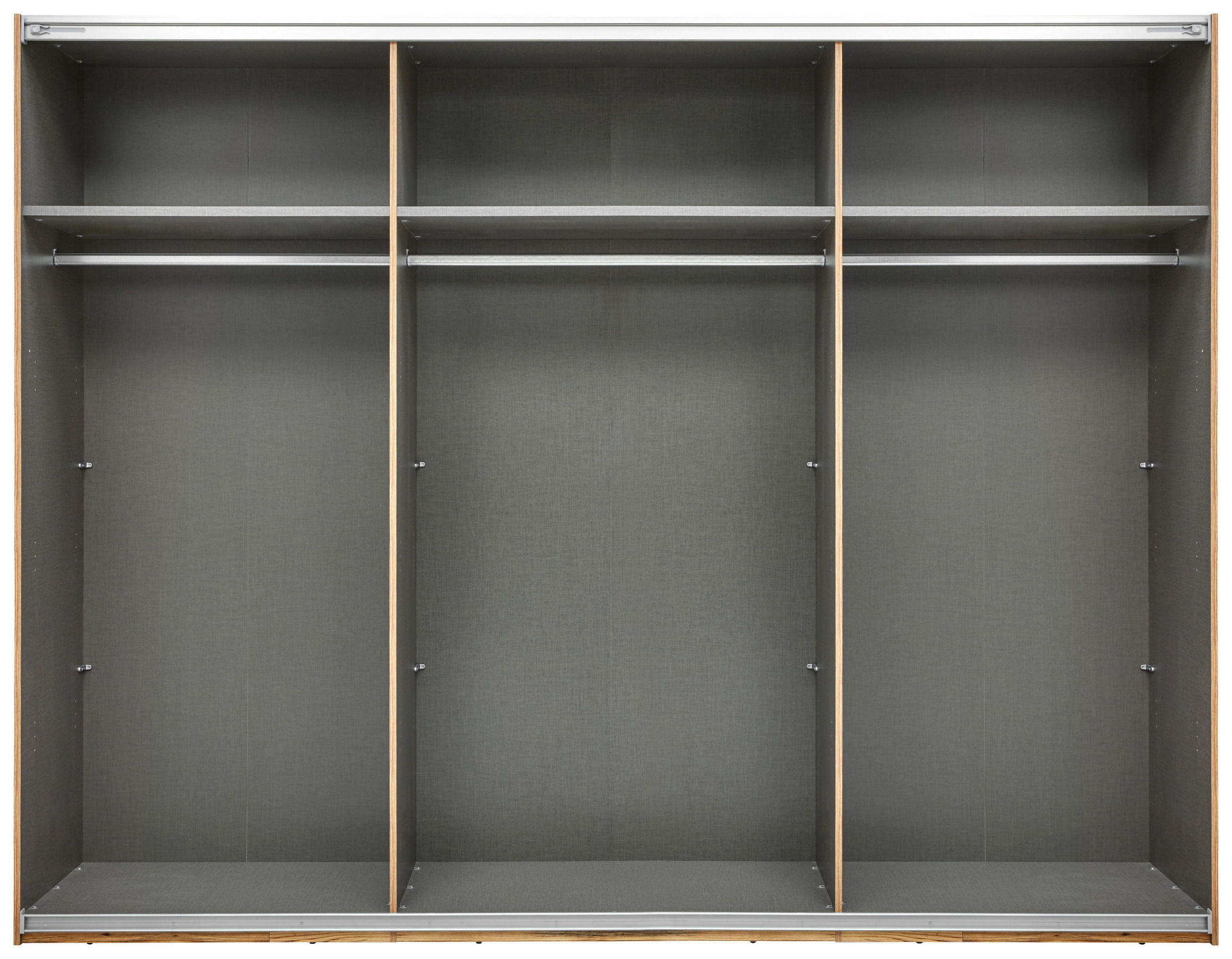 SCHIEBETÜRENSCHRANK 270/210/60 cm 2-türig Grau, Fichtefarben  - Fichtefarben/Eichefarben, MODERN, Holzwerkstoff/Metall (270/210/60cm) - Livetastic