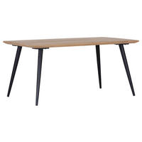 ESSTISCH Mangoholz massiv rechteckig Naturfarben, Schwarz  - Schwarz/Naturfarben, Trend, Holz/Metall (160/90/76cm) - Livetastic