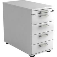 ANSTELLCONTAINER Weiß  - Chromfarben/Schwarz, KONVENTIONELL, Holzwerkstoff/Kunststoff (42,8/72-76/80cm) - Venda