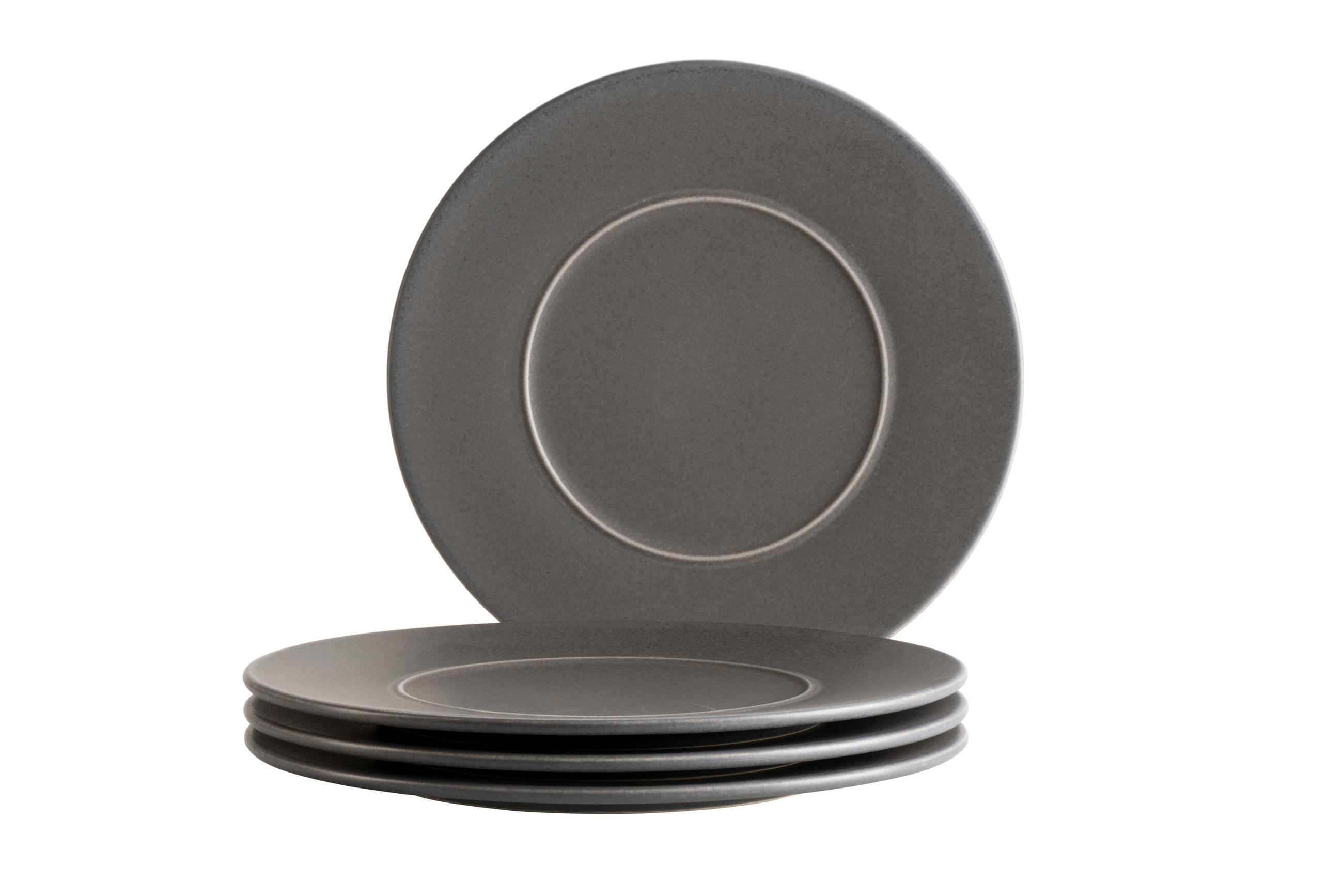 TELLERSET Unico 4-teilig - Anthrazit, Basics, Keramik - Mäser