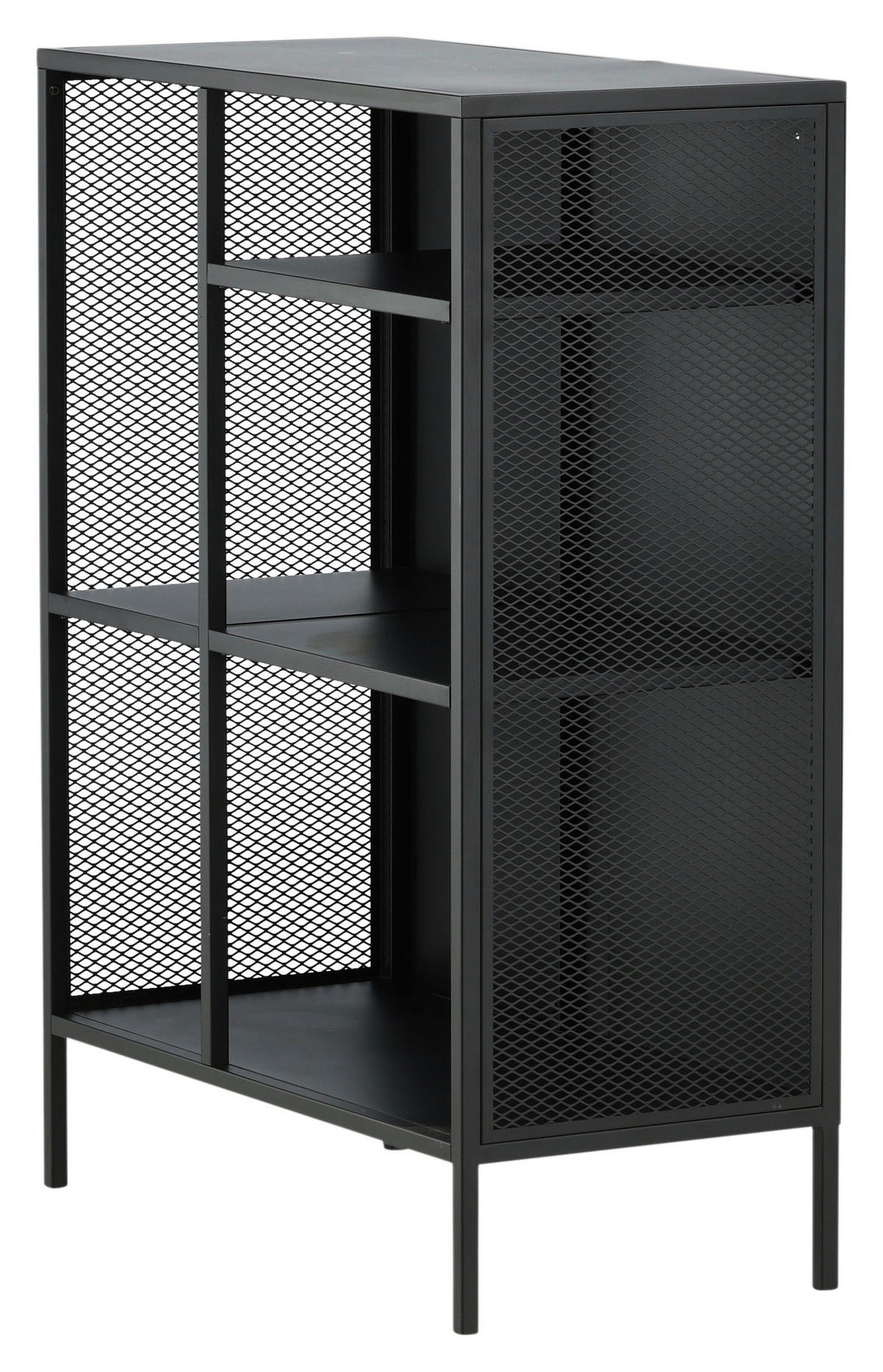 BÜCHERWAND Schwarz  - Schwarz, Design, Metall (80/110/40cm) - Livetastic