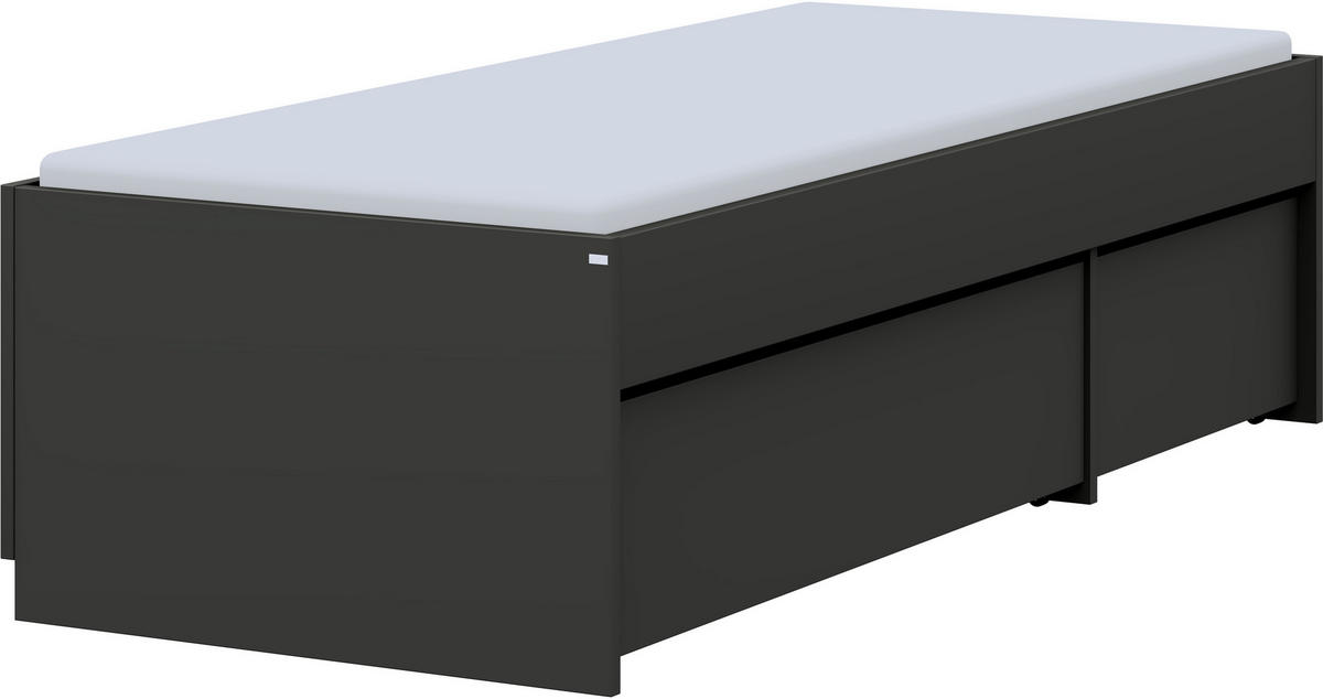 STAURAUMBETT 120/200 cm  in Graphitfarben   - Graphitfarben, Design, Holzwerkstoff (120/200cm) - Cantus