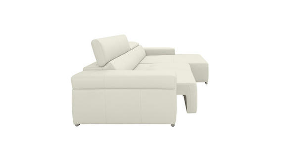 ECKSOFA DUA in Echtleder Weiß  293/170 cm  - Chromfarben/Weiß, Design, Leder/Metall (293/170cm) - Novel