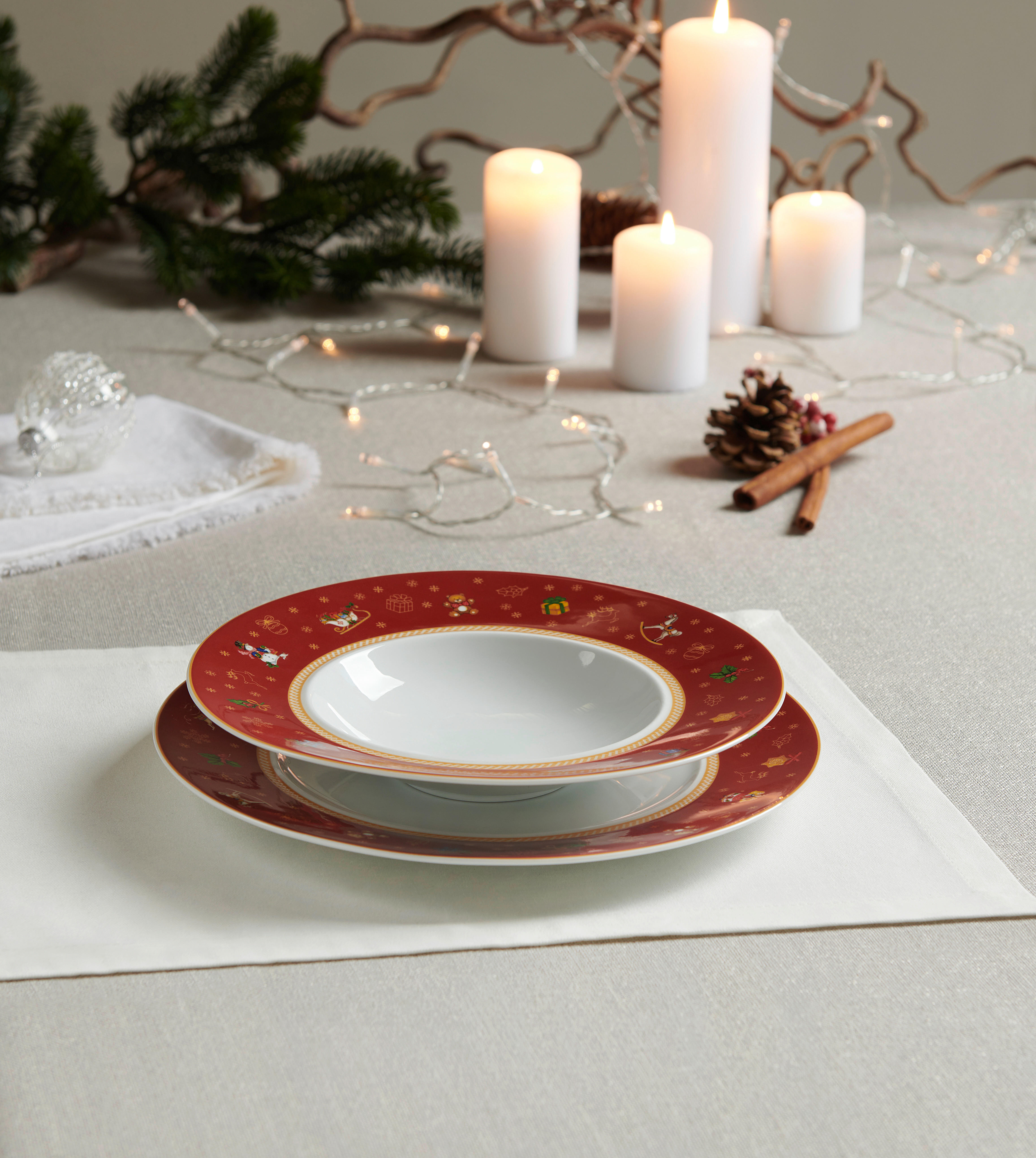 SERVIS CHRISTMAS TOYS 12 delar  - röd, Klassisk, keramik - X-Mas