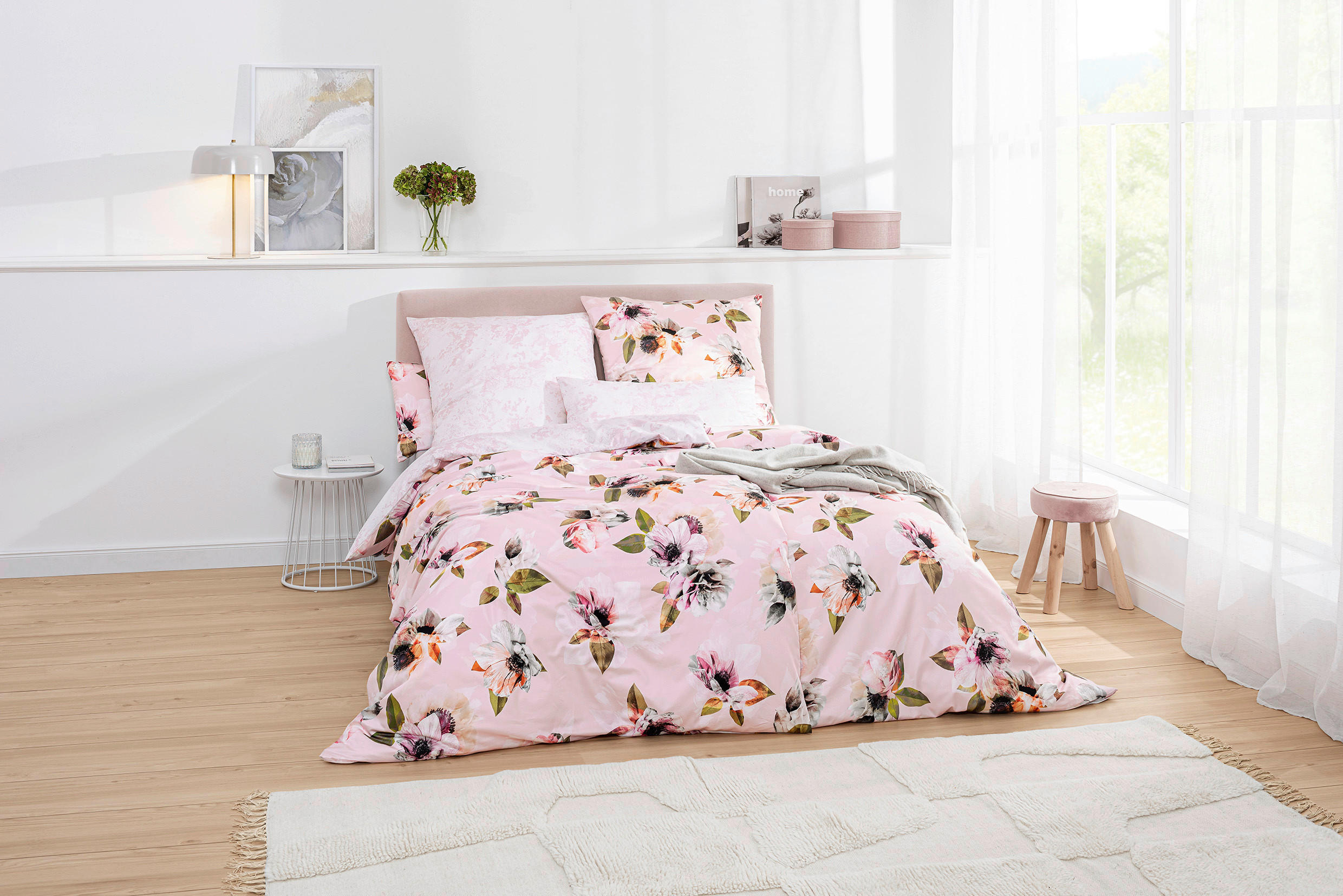 WENDEBETTWÄSCHE Satin 135/200 cm  - Rosa, Trend, Textil (135/200cm) - Estella
