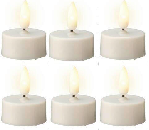 VÄRMELJUS MED LED  - cremefärgad, Basics, plast (3,8/4,7cm) - Ambia Home