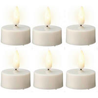 VÄRMELJUS MED LED  - cremefärgad, Basics, plast (3,8/4,7cm) - Ambia Home