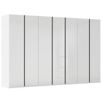 DREHTÜRENSCHRANK 350/235/61 cm,  in Weiß, 7-türig  - Graphitfarben/Weiß, Basics, Glas/Holzwerkstoff (350/235/61cm) - Novel