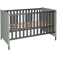 DĚTSKÁ POSTÝLKA antracitová, zelená, 70/140 cm - zelená/antracitová, Basics, dřevo/kompozitní dřevo (70/140cm) - Jimmylee