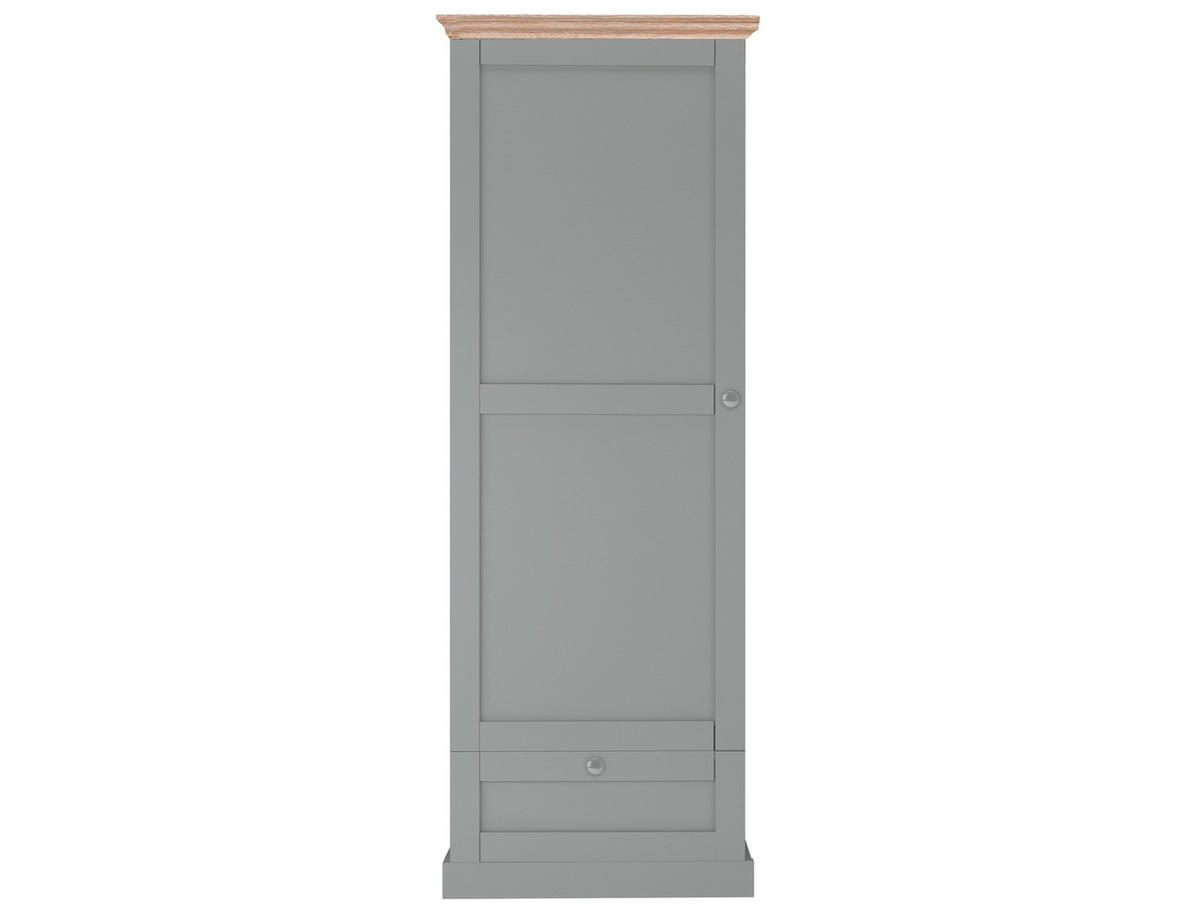 GARDEROBENSCHRANK Binz  in 60/180/35 cm  - Eichefarben/Silberfarben, Design, Holzwerkstoff/Metall (60/180/35cm) - MID.YOU