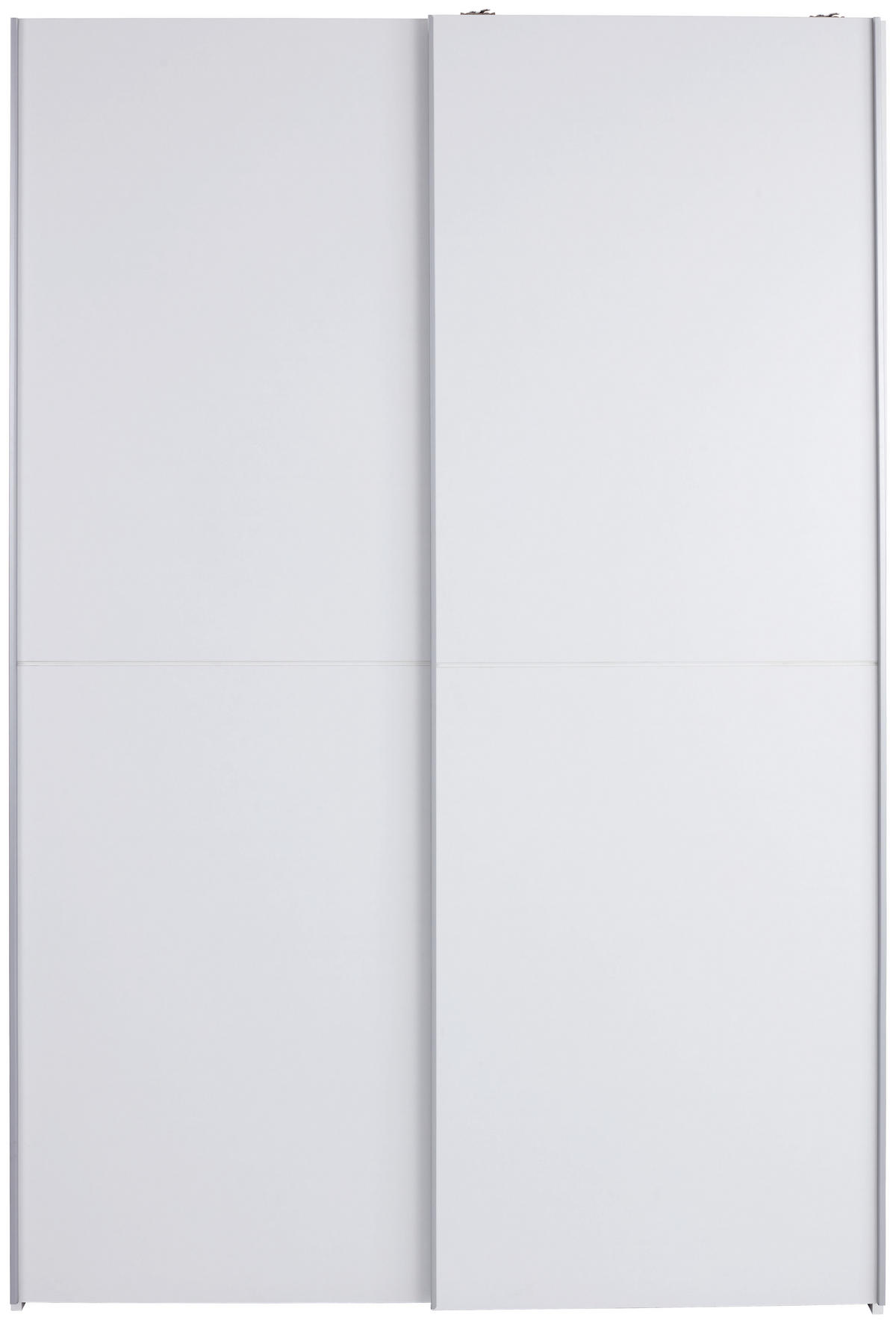 SCHWEBETÜRENSCHRANK 125/195,5/38 cm 2-türig Weiß  - Alufarben/Weiß, KONVENTIONELL, Holzwerkstoff (125/195,5/38cm) - P & B