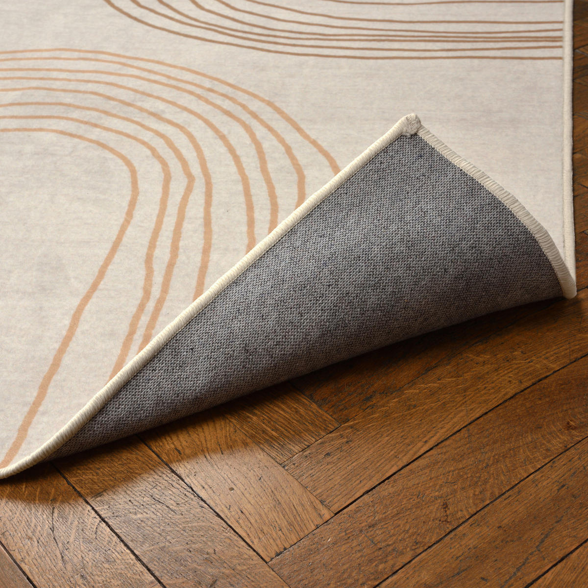 KOBEREC TKANÝ NA PLOCHO, 160/230 cm, pískové barvy, koňaková - pískové barvy/koňaková, Design, textil/plast (160/230cm) - Lindorug