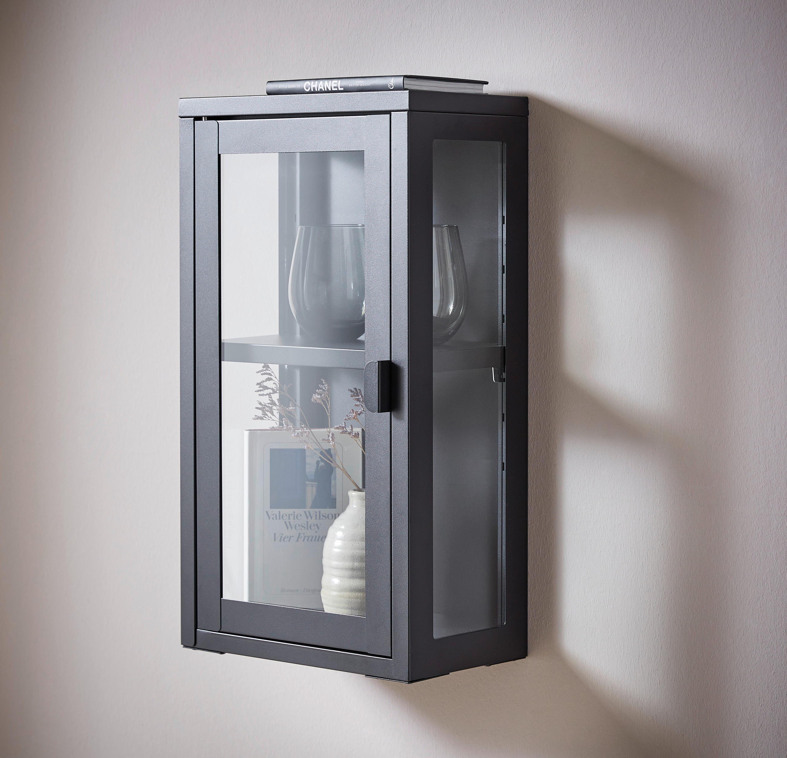 HÄNGEVITRINE in Schwarz  - Schwarz, Design, Glas/Metall (32/57/18cm) - Xora