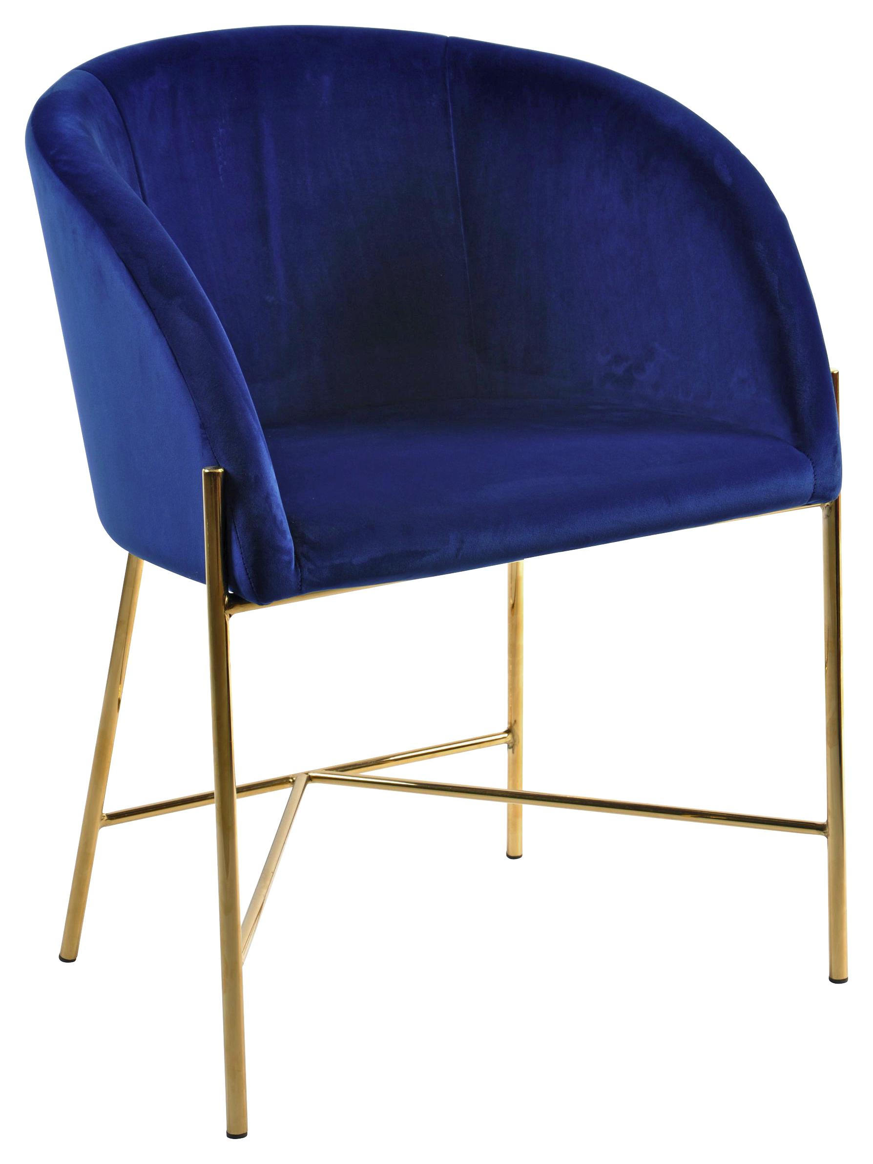 Stuhl in Textil Dunkelblau