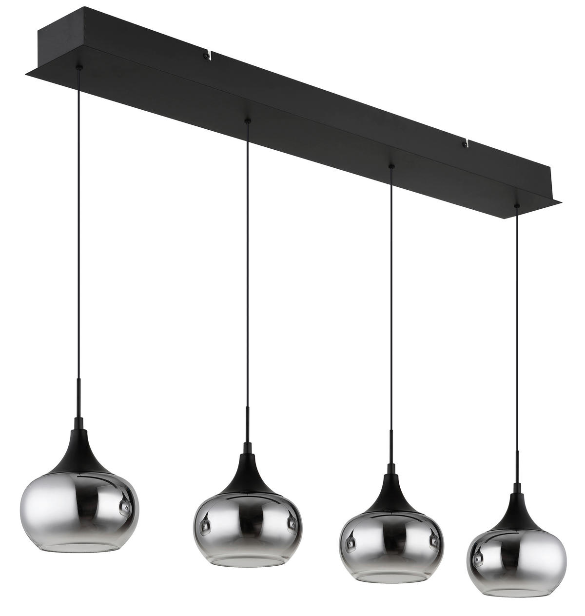HÄNGELEUCHTE Lui 90/15/150 cm   - Klar/Schwarz, Design, Glas/Kunststoff (90/15/150cm) - Globo