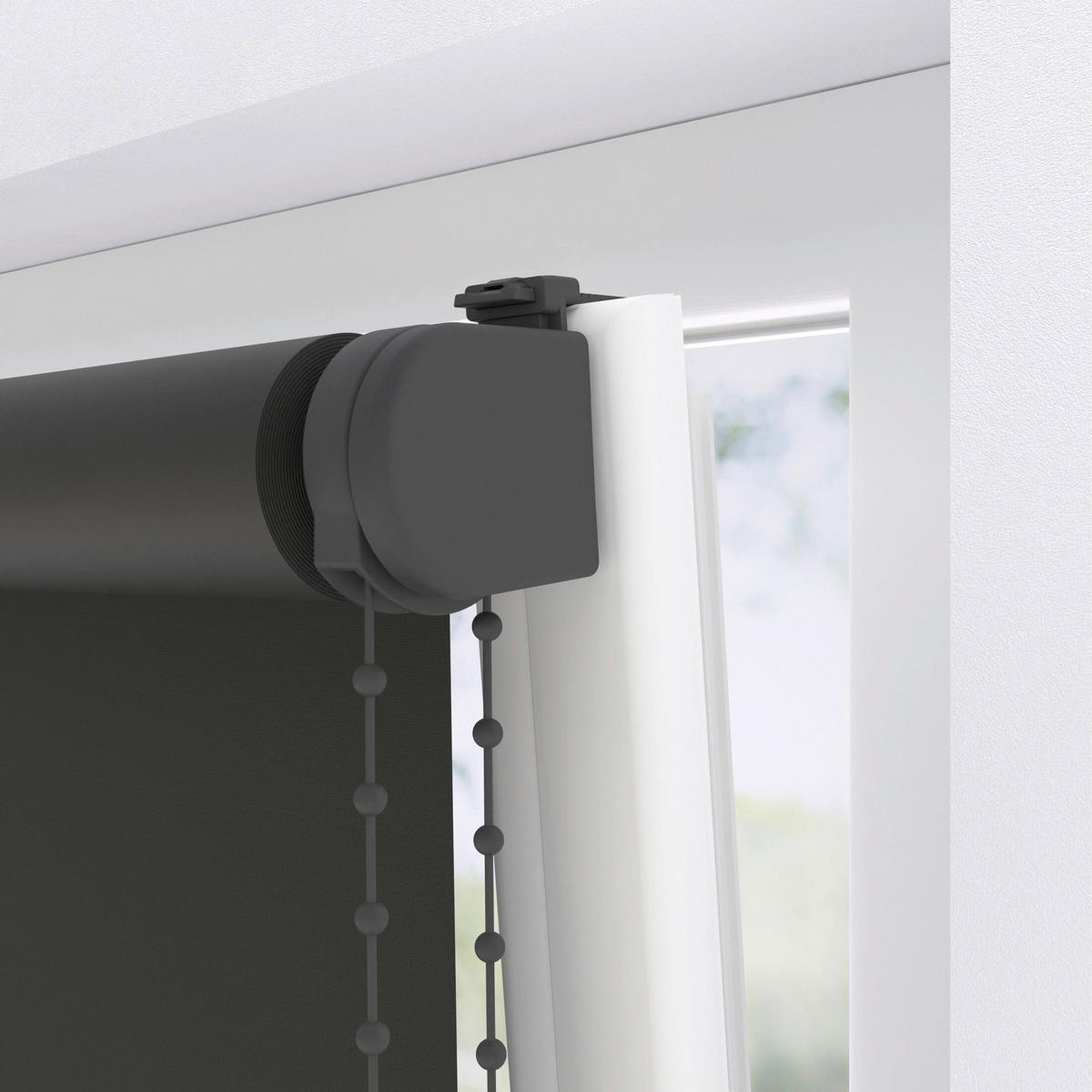 VERDUNKELUNGSROLLO  blickdicht   50/190 cm   - Schwarz, Basics, Textil (50/190cm)