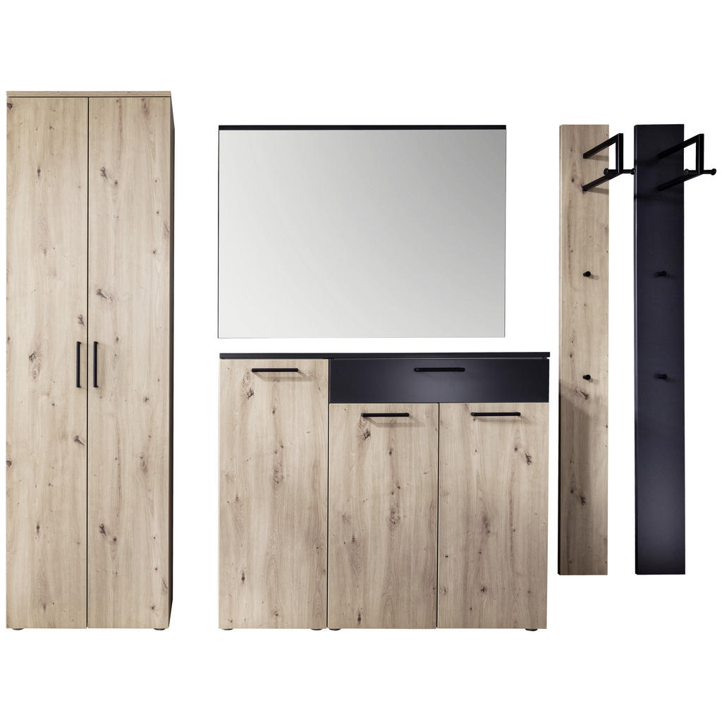 Thumbnail - Moderano Garderobenschrank, Eiche, Holzwerkstoff, 1 Fächer, 60x200x38 cm, Garderobe, Garderobenschränke, Garderobenschrä...