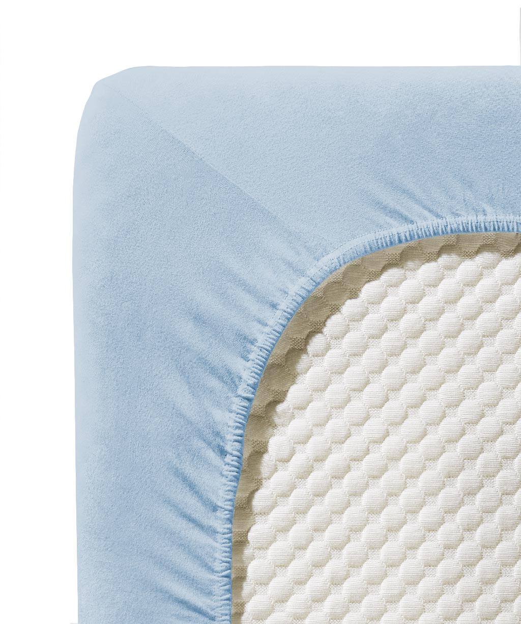 SPANNBETTTUCH Jenny C Single-Jersey  - Hellblau, Basics, Textil (100/200cm) - Fleuresse