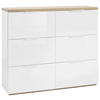 SCHUHSCHRANK Weiß, Eichefarben  - Eichefarben/Weiß, MODERN, Holzwerkstoff/Metall (120/102/35cm) - Carryhome