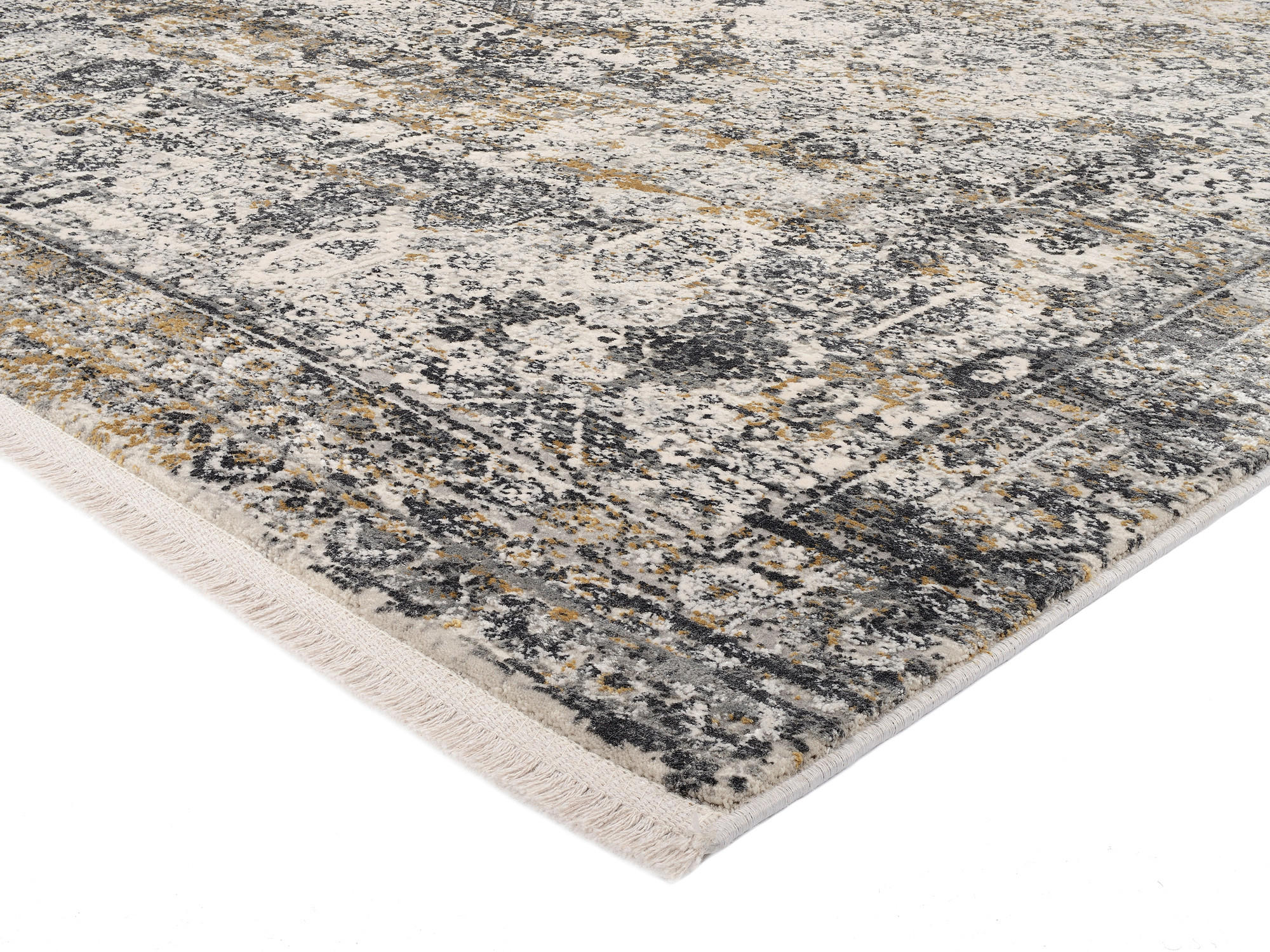 Thumbnail - Dieter Knoll Läufer Toulon, Grau, Gold, Textil, rechteckig, 80x200 cm, Care & Fair, für Fußbodenheizung geeignet, in ver...