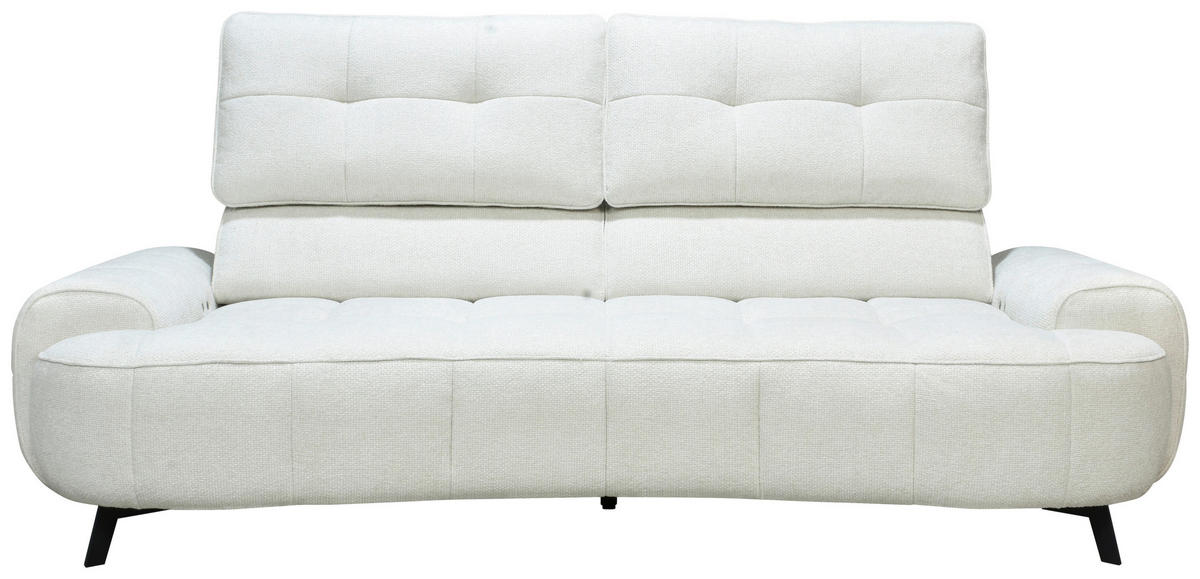 2-SITZER-SOFA Chenille Creme  - Creme/Schwarz, Design, Kunststoff/Textil (230/84/104/111/122cm) - Livetastic