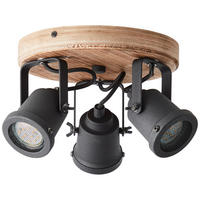 DECKENSTRAHLER Inge 26/13 cm   - Schwarz/Braun, KONVENTIONELL, Holz/Metall (26/13cm) - Brilliant