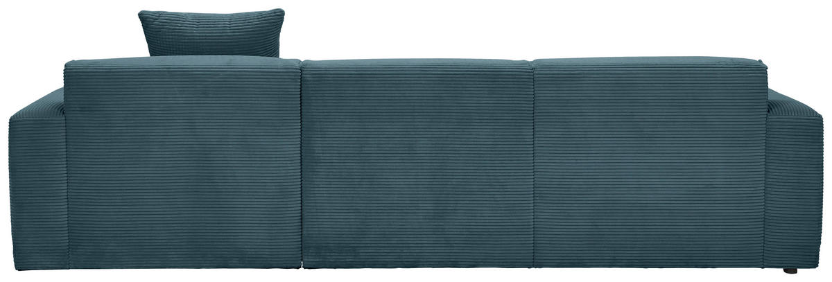ECKSOFA in Cord Petrol  - Petrol/Schwarz, Design, Kunststoff/Textil (303/196cm) - Livetastic