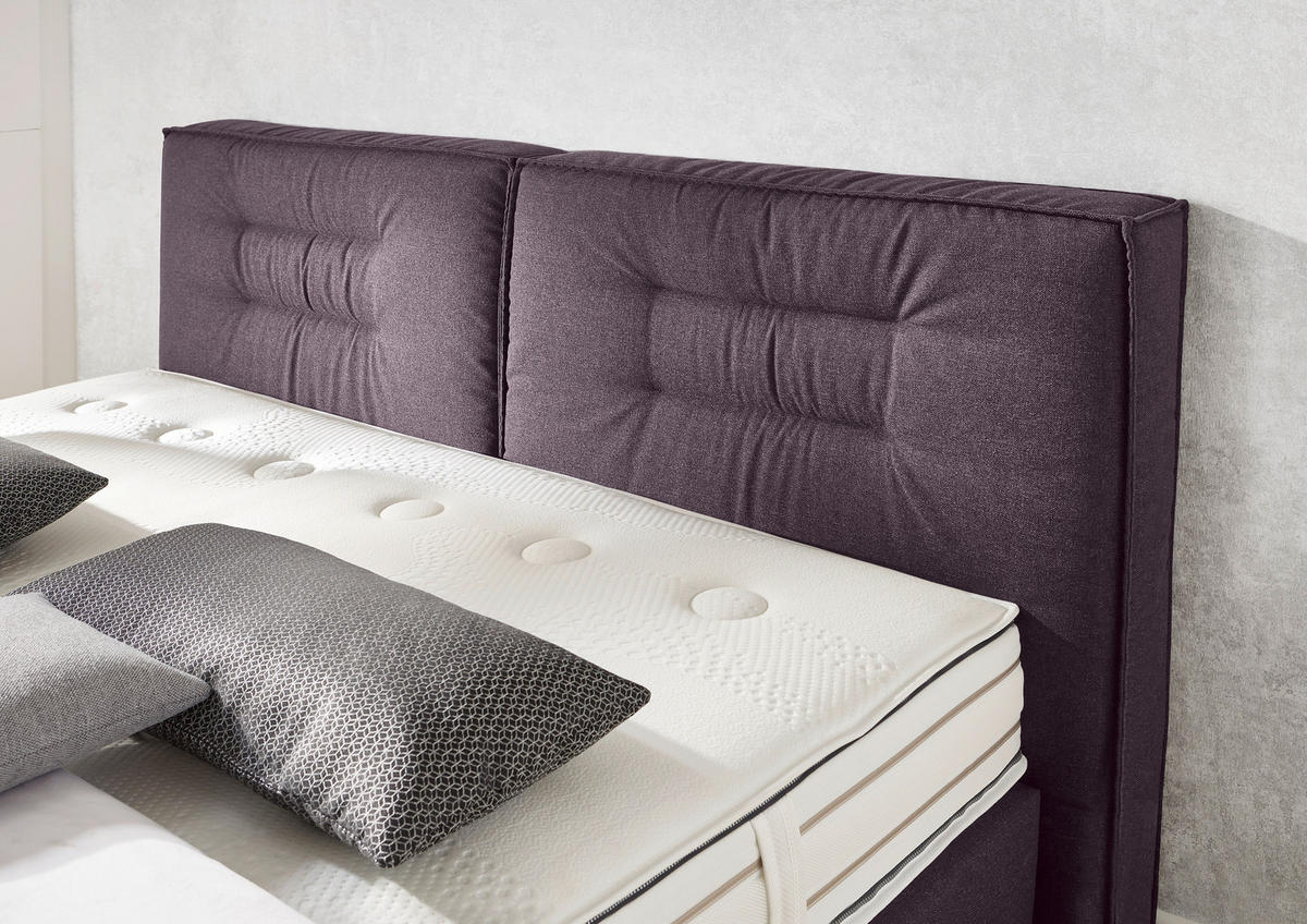 BOXSPRINGBETT 200/200 cm  in Brombeere  - Chromfarben/Brombeere, Konventionell, Textil (200/200cm) - Dieter Knoll