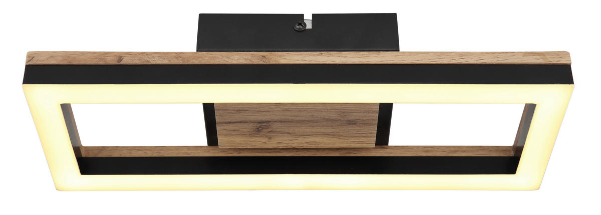 LED-DECKENLEUCHTE 12 W    34,5/13/5,8 cm  - Dunkelbraun/Opal, Design, Holzwerkstoff/Kunststoff (34,5/13/5,8cm) - Globo