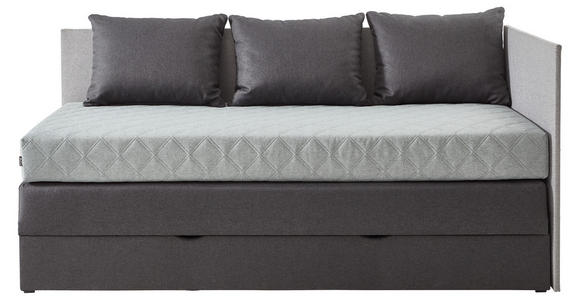BOXSPRINGBETT 90/200 cm in Hellgrau, Dunkelgrau - Dunkelgrau/Hellgrau, KONVENTIONELL, Holz/Holzwerkstoff (90/200cm) - Xora