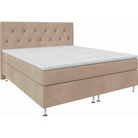 BOXSPRINGBETT 140/200 cm  in Beige  - Beige/Silberfarben, KONVENTIONELL, Textil/Metall (140/200cm) - Chameo