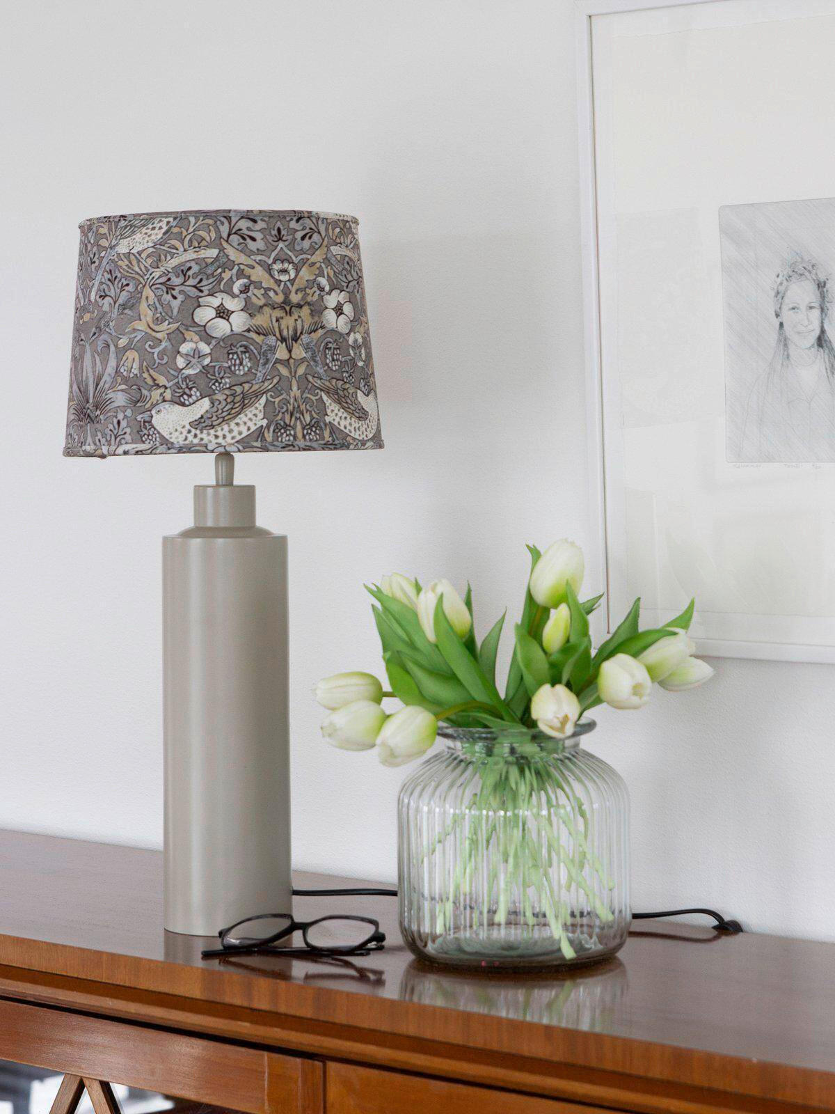 TISCHLEUCHTE PR Home CARTER   - Beige/Grau, KONVENTIONELL, Textil/Metall (58cm)