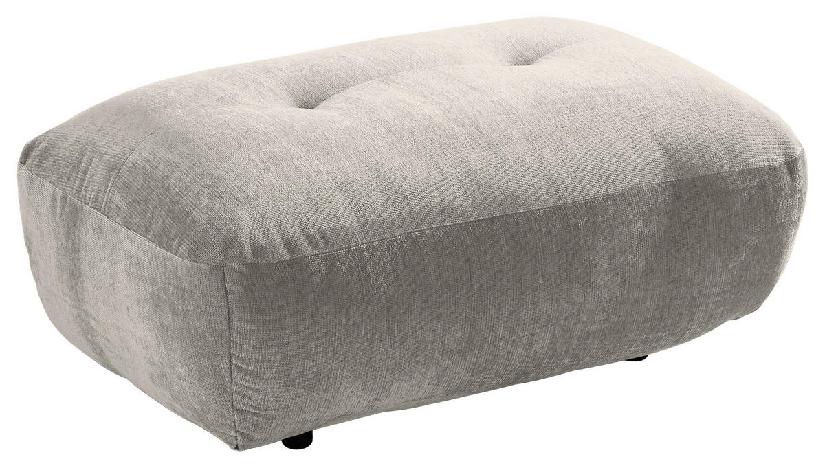 HOCKER in Textil Silberfarben  - Silberfarben/Schwarz, Modern, Kunststoff/Textil (102/46/65cm) - Trendmanufaktur