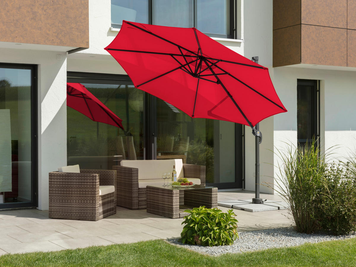 AMPELSCHIRM   - Anthrazit/Rot, Basics, Textil/Metall (352/244/300cm) - Schneider