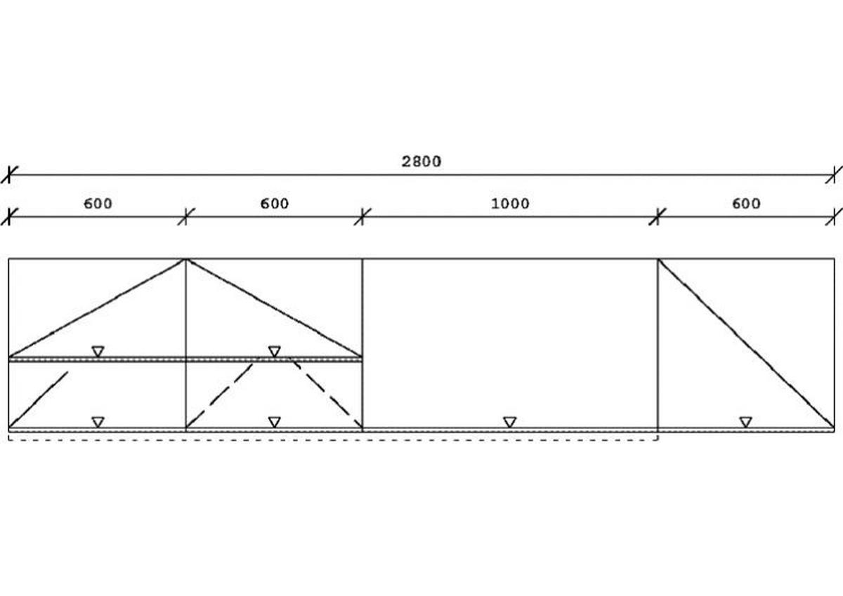 KÜCHENLEERBLOCK 280 cm   in Eichefarben, Hellgrau  - Eichefarben/Hellgrau, Basics, Holzwerkstoff/Metall (280cm) - Impuls