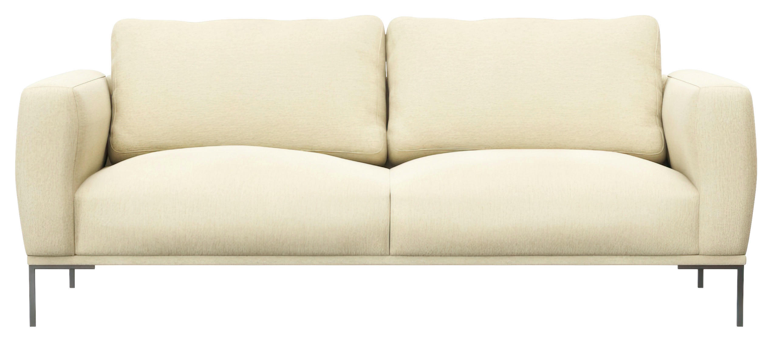 3-SITZER-SOFA Webstoff, Flachgewebe Beige  - Beige/Schwarz, Design, Textil/Metall (212/80,5/88cm) - Livetastic