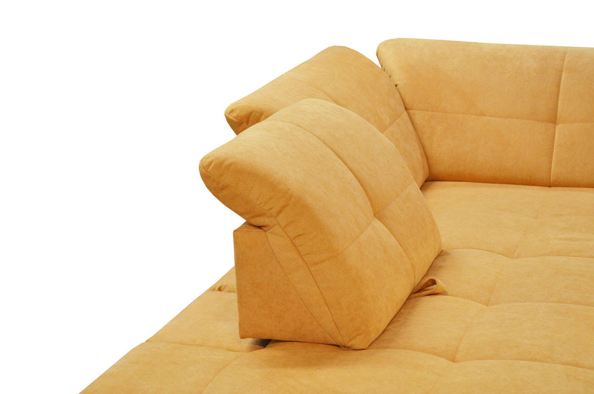 SEDEŽNA GARNITURA, gladka tkanina oranžna  - barve kroma/oranžna, Design, tekstil (242/313cm) - Xora