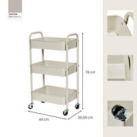 SERVIERWAGEN Greige  - Greige, Basics, Metall (44/30,5/78cm) - LOVE IT STORE IT