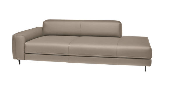 2,5-SITZER  in Echtleder Greige   - Greige/Anthrazit, Design, Leder/Metall (226/70/109cm) - Johann Jakob