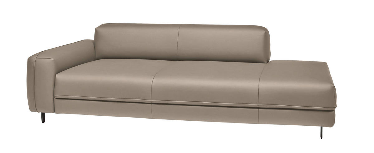 2,5-SITZER  in Echtleder Greige   - Greige/Anthrazit, Design, Leder/Metall (226/70/109cm) - Johann Jakob