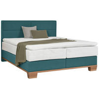 BOXSPRINGBETT 200/200 cm  in Eichefarben, Petrol  - Eichefarben/Petrol, Natur, Holz/Textil (200/200cm) - Valnatura
