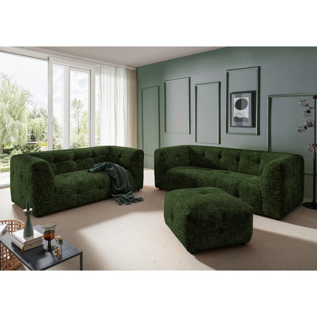 Thumbnail - Livetastic Hocker, Dunkelgrün, Textil, Uni, quadratisch, 72x44x72 cm, Made in EU, erweiterbar (Typenauswahl), Stühle