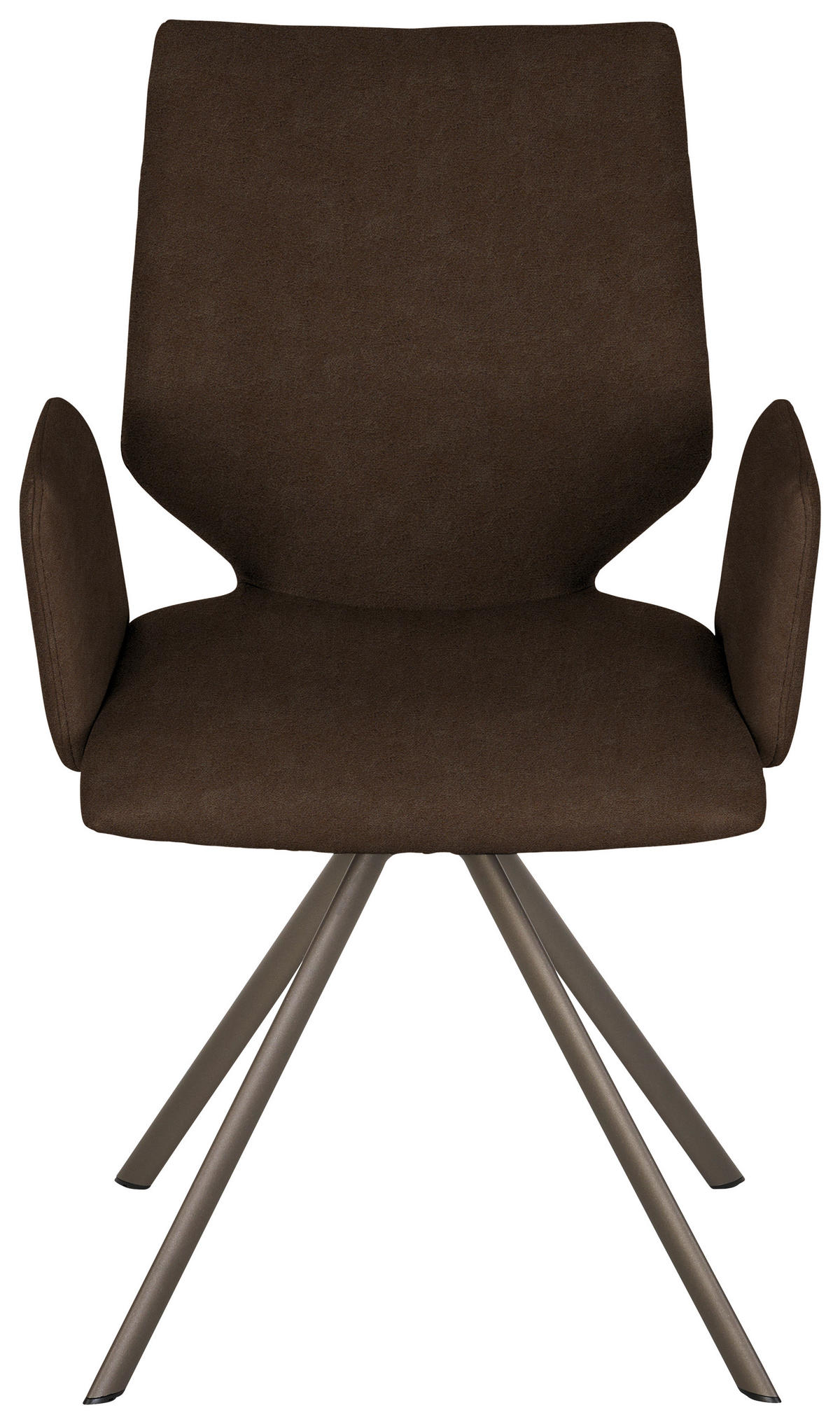 ARMLEHNSTUHL  Lederauswahl, Stoffauswahl, Typenauswahl, inklusive Armlehnen Mikrofaser  - Dunkelbraun/Braun, Design, Textil/Metall (57/92/63cm) - Venjakob
